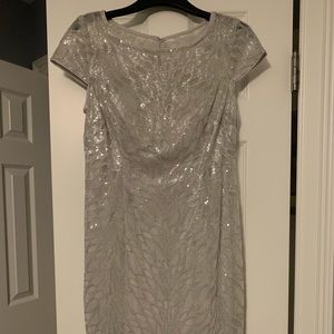 Adrianna Papell short silver dress